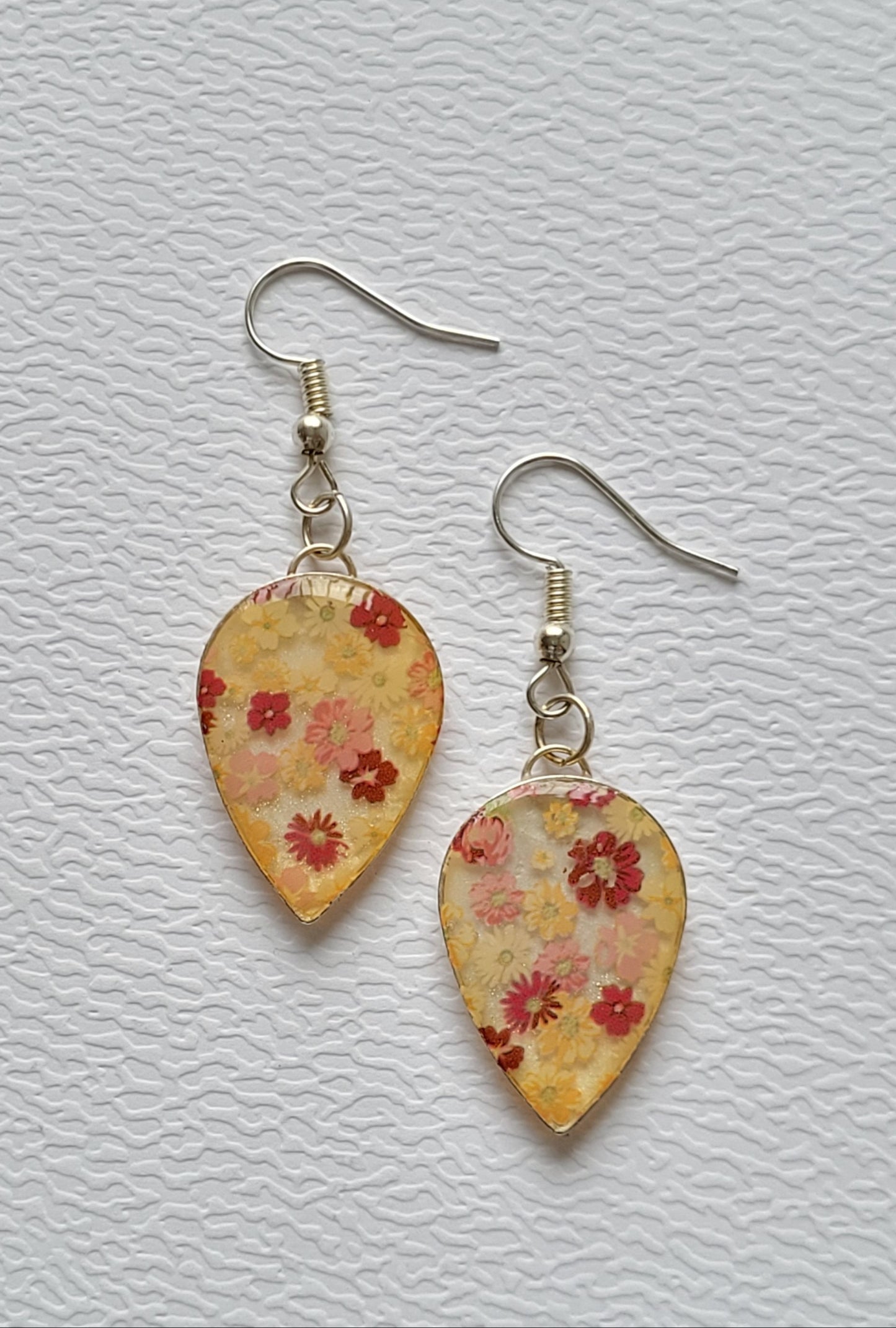 R113. Floral Teardrop Earrings