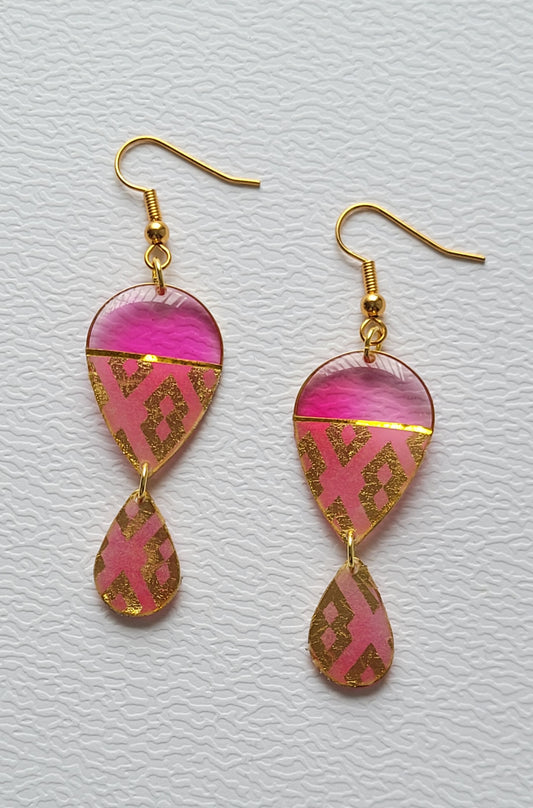 R103. Rose 2 Teardrop Earrings