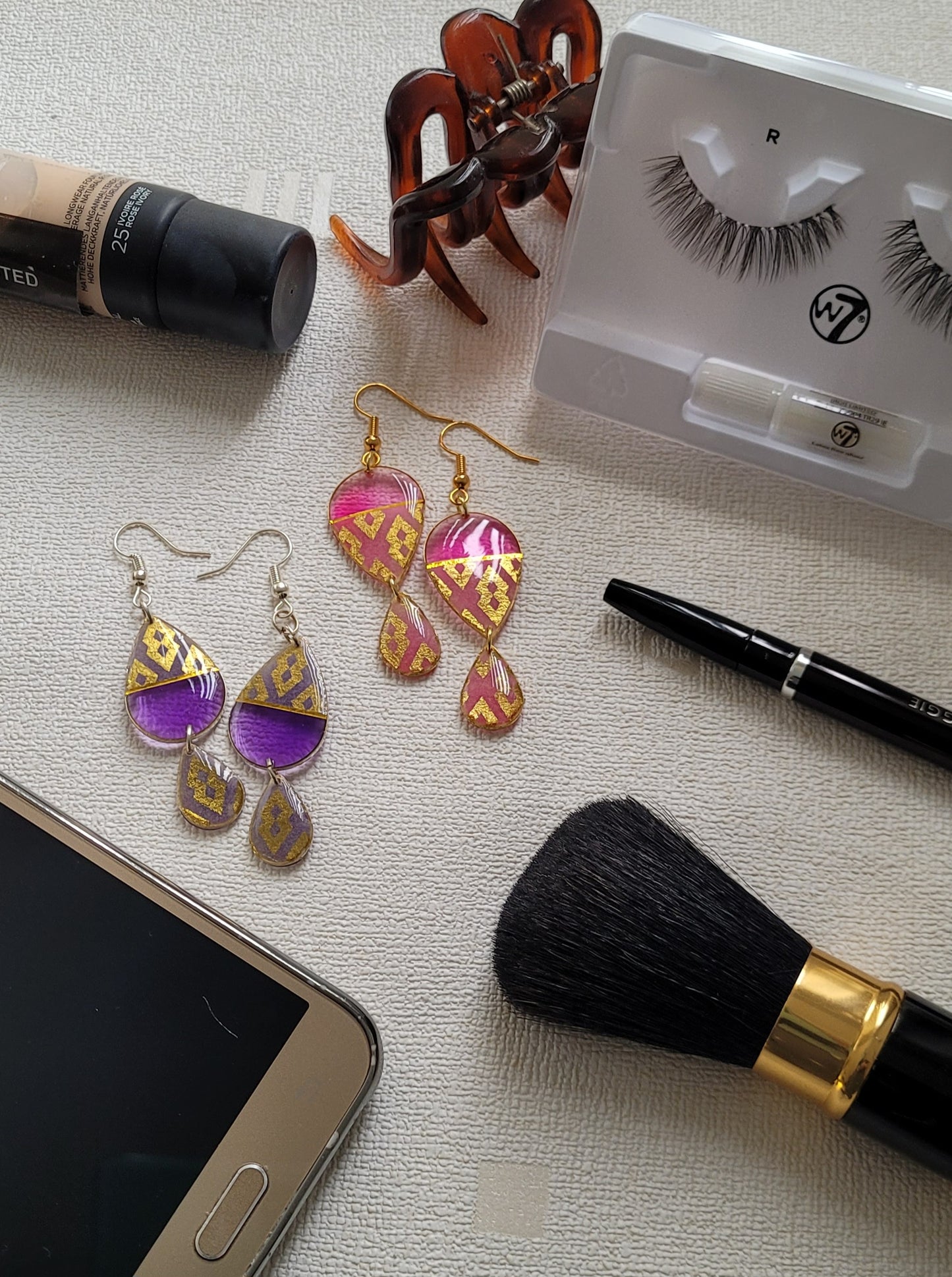 R103. Rose 2 Teardrop Earrings