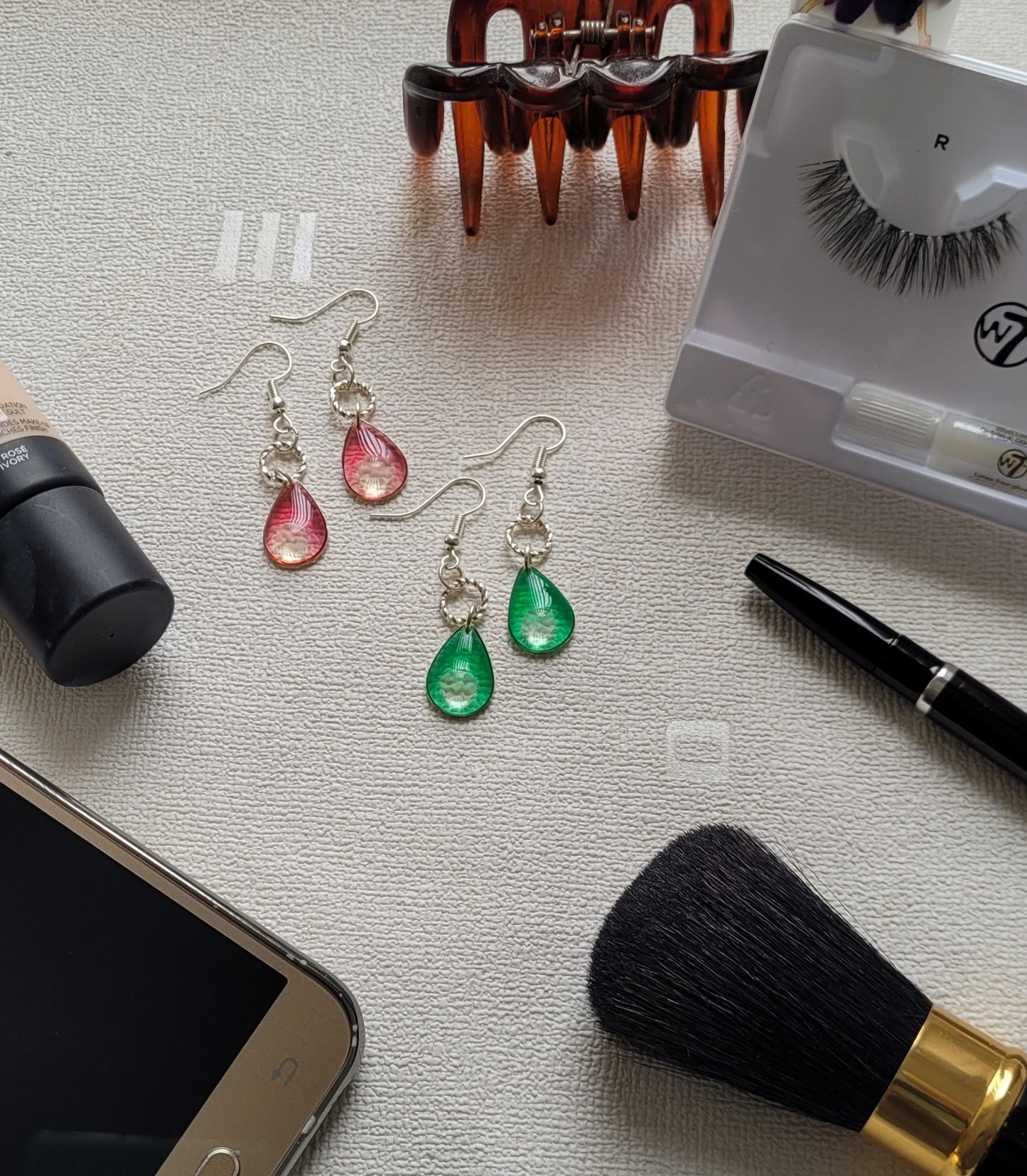 R110. Rose Teardrop Earrings